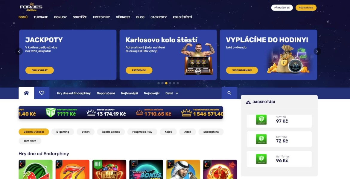 Forbes Casino přihlášení a registrace