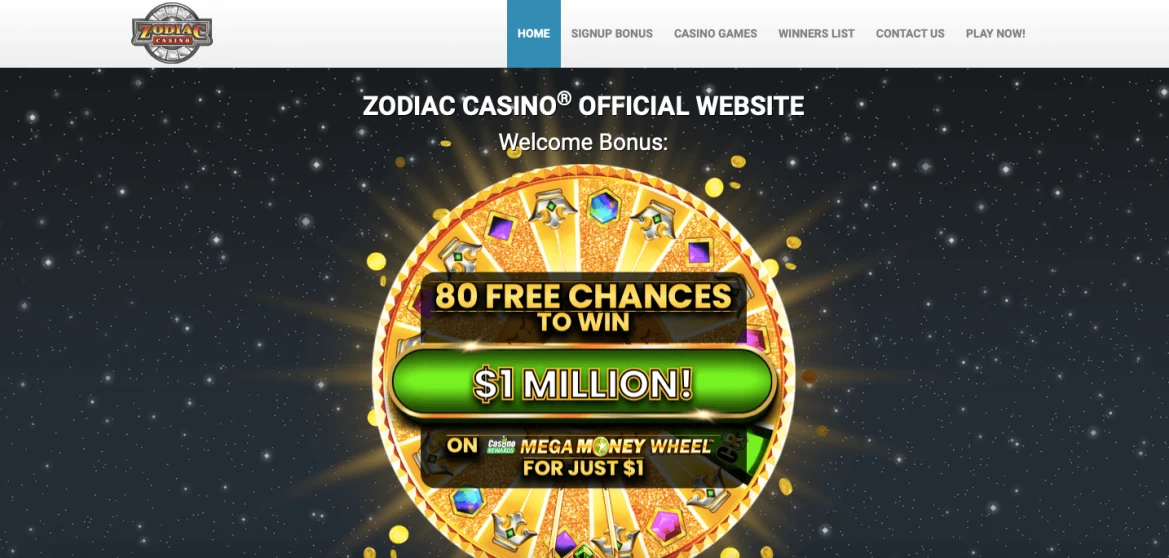 Zodiac online casino přihlášení a registrace